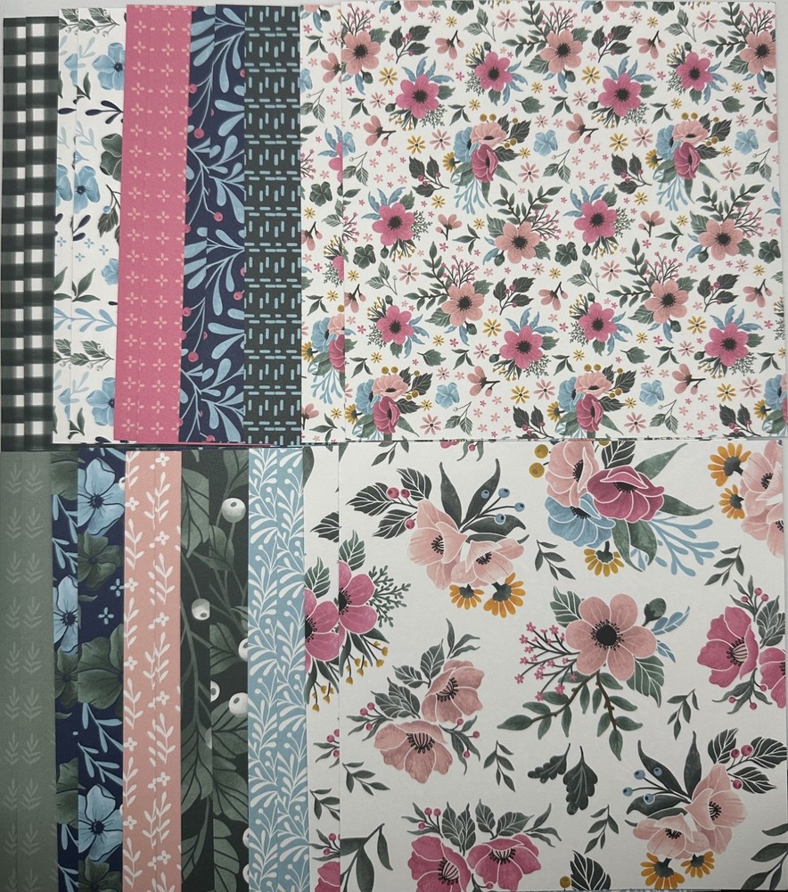 NEW! Stampin' Up! FITTING FLORETS  DSP - (24) 6x6 Sheets