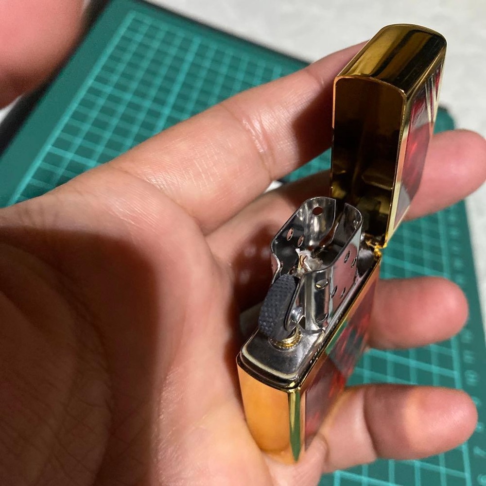 Zippo diagonal line double-sided pattern wood look