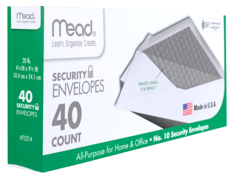 40 Mailing Envelopes, Self Seal Letter Size, Number #10 White Windowless Securi