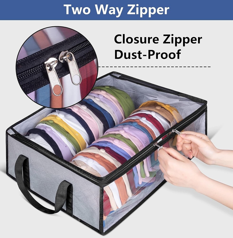 Baseball Cap Organizer with Clear View - Space Saving Storage Solution