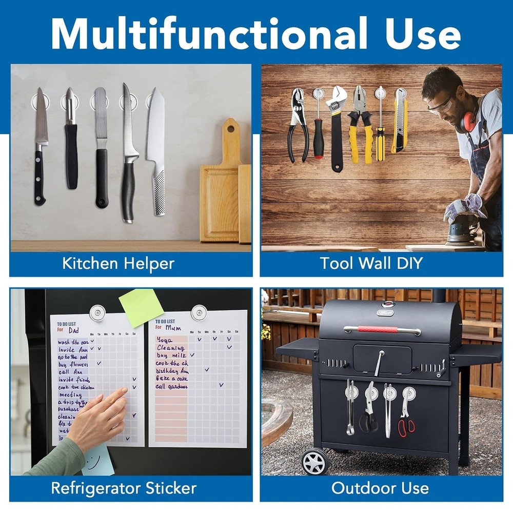 6-Pack Round Waterproof Neodymium Magnets with 150lb Pull Force – Versatile Use