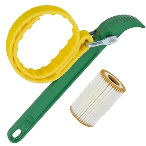 Adjustable Strap Wrench, 9’ Handle, Rubber Strap Pipe Wrench, Oil Filter