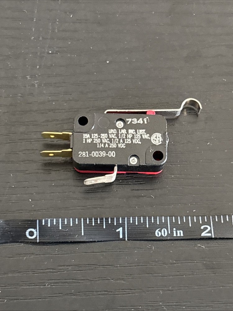 snap-action micro switch with a lever actuator. PN VLD0039