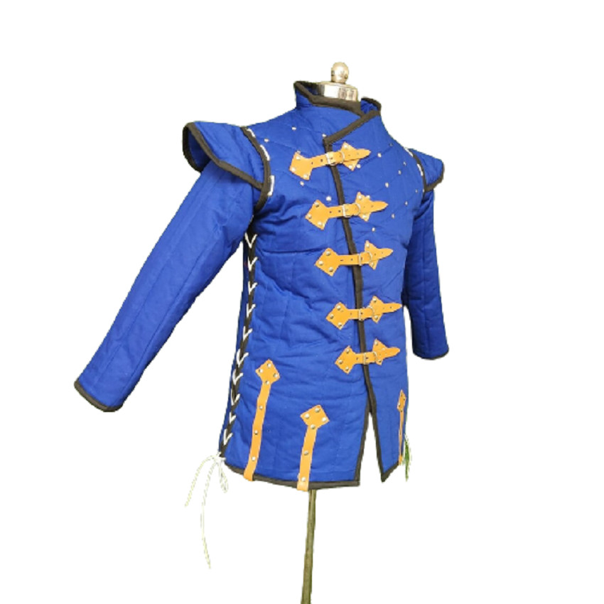 Medieval Protective Armor Gambeson Full Sleeve Cotton Fabric For Jacket