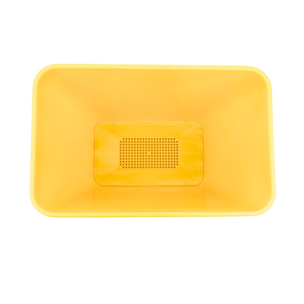 Yellow Drink Dump Bin w/ Wheels – Dual Compartment Liquid & Trash Disposal