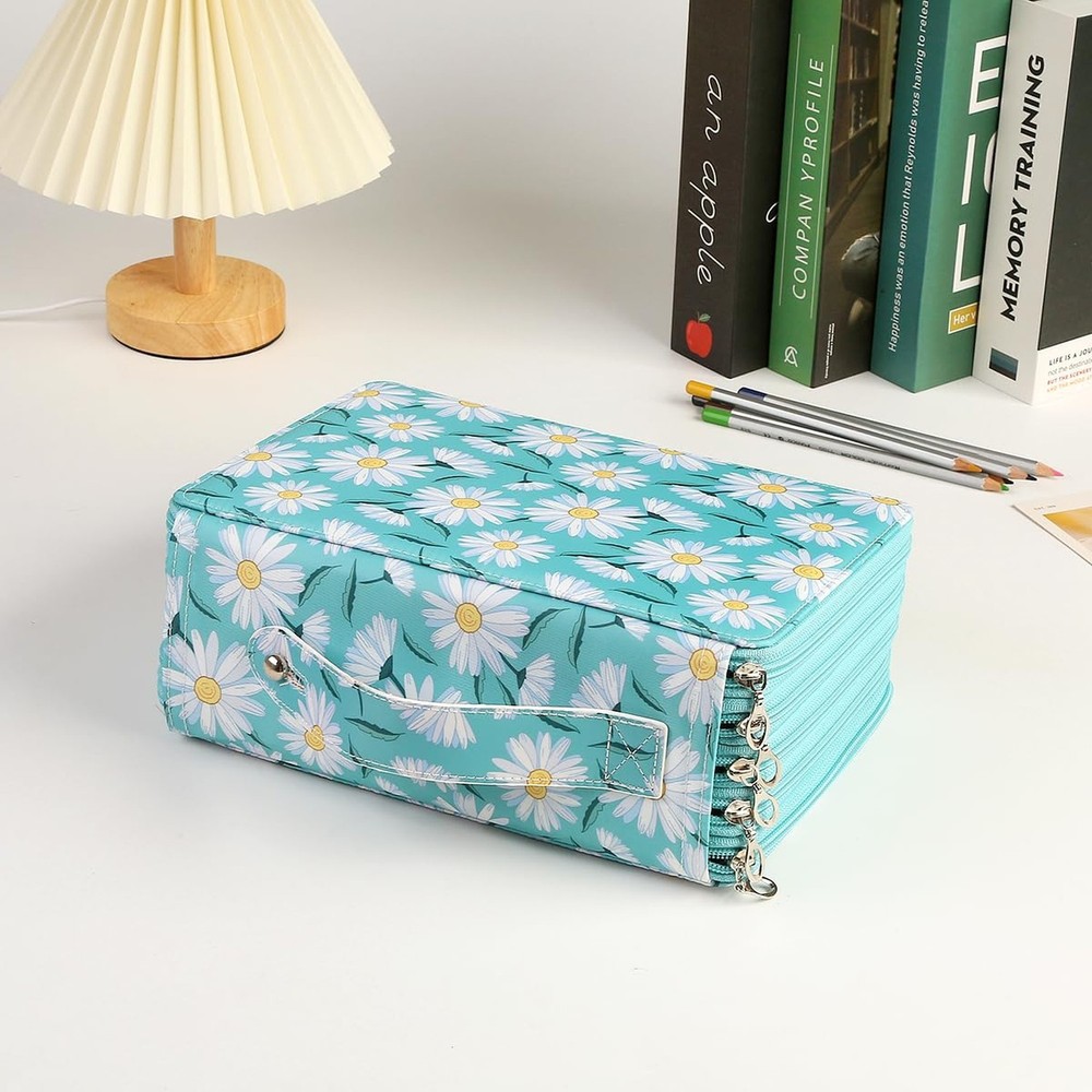 Lbxgap Portable Colored 250 Slots Pencil case Organizer with Printing Pattern...