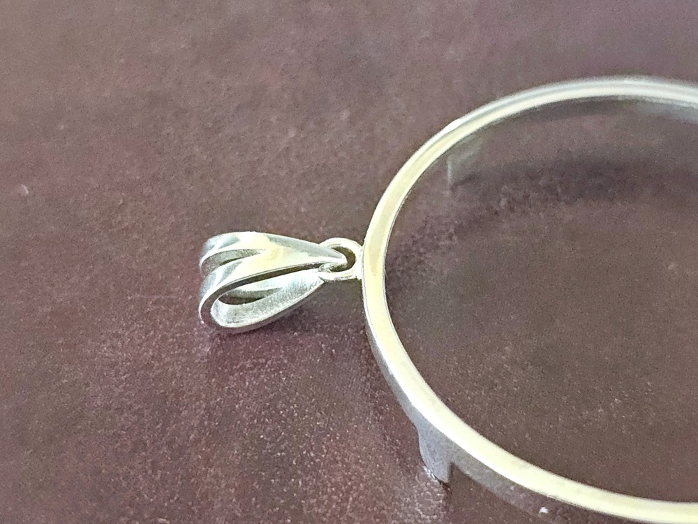 925 Sterling Silver Prong Back Simple Bezel for 36mm Coins