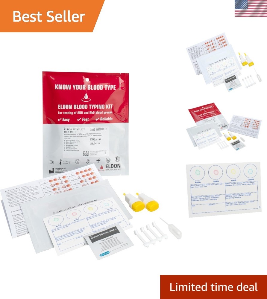 Learn Your Blood Type in Minutes - Complete Home Testing Kit, Safe & Accurate