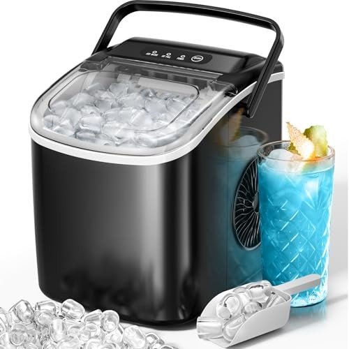 KISMILE ICE MAKERS COUNTERTOP WITH CARRY HANDLE - BLACK