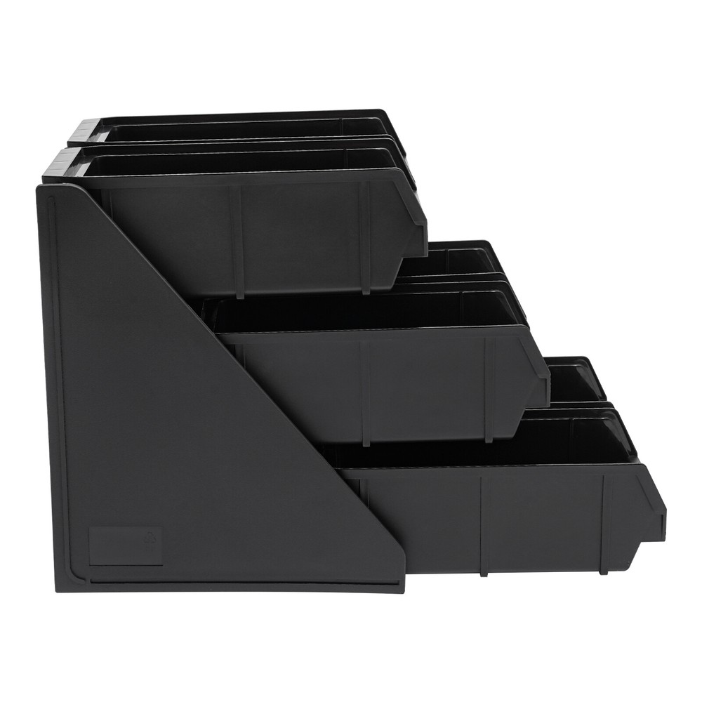 6 Compartments Upright Breakroom Coffee Condiment Storage Organizer Bin 3-Tier