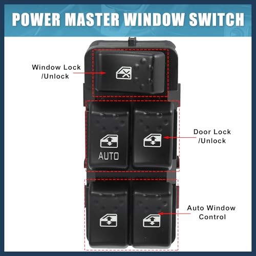 Power Window Switch, Front Left Driver Side Window Control Switch with Removal