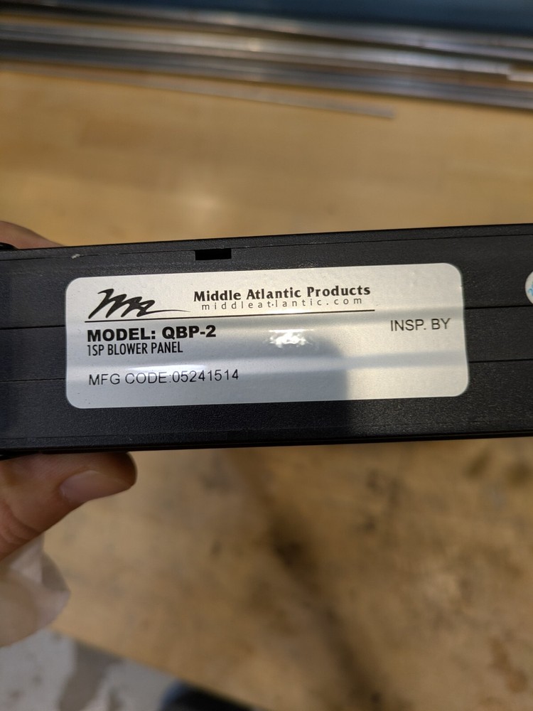 Middle Atlantic Products QBP-2 Blower Panel, no power supply