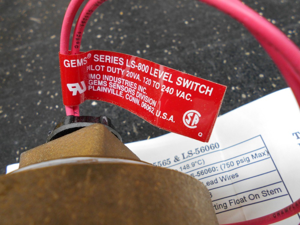 GEMS SENSORS LS-800 LEVEL SWITCH SIDE MOUNTED FLOAT BOTTLE