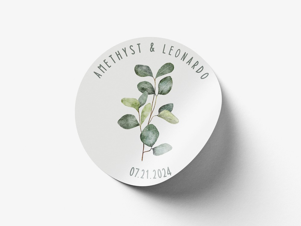Personalised wedding round sticker labels, custom stickers