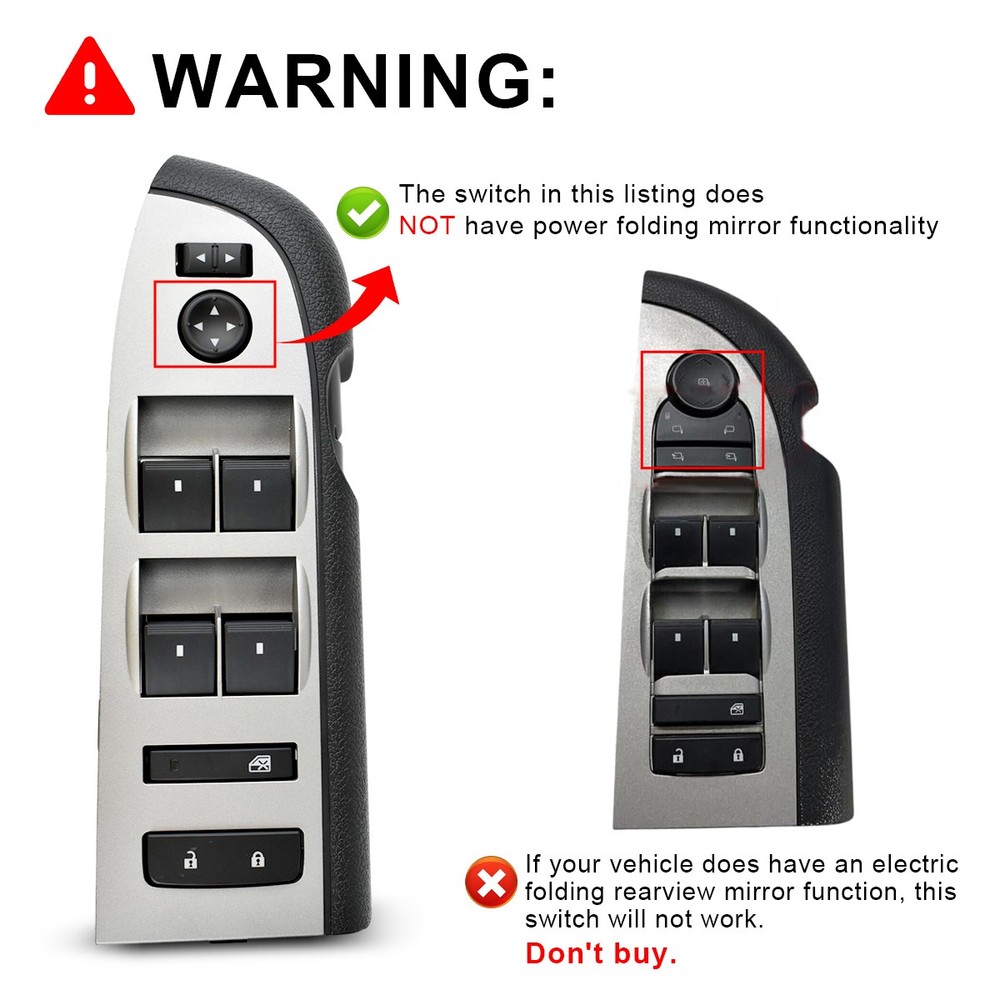 Window Master Switch For Chevrolet 2010-2014 Silverado GMC Sierra