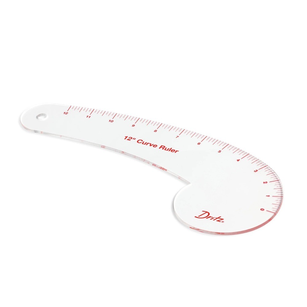 Dritz 12" Curved Ruler for Pattern Drafting, Clear