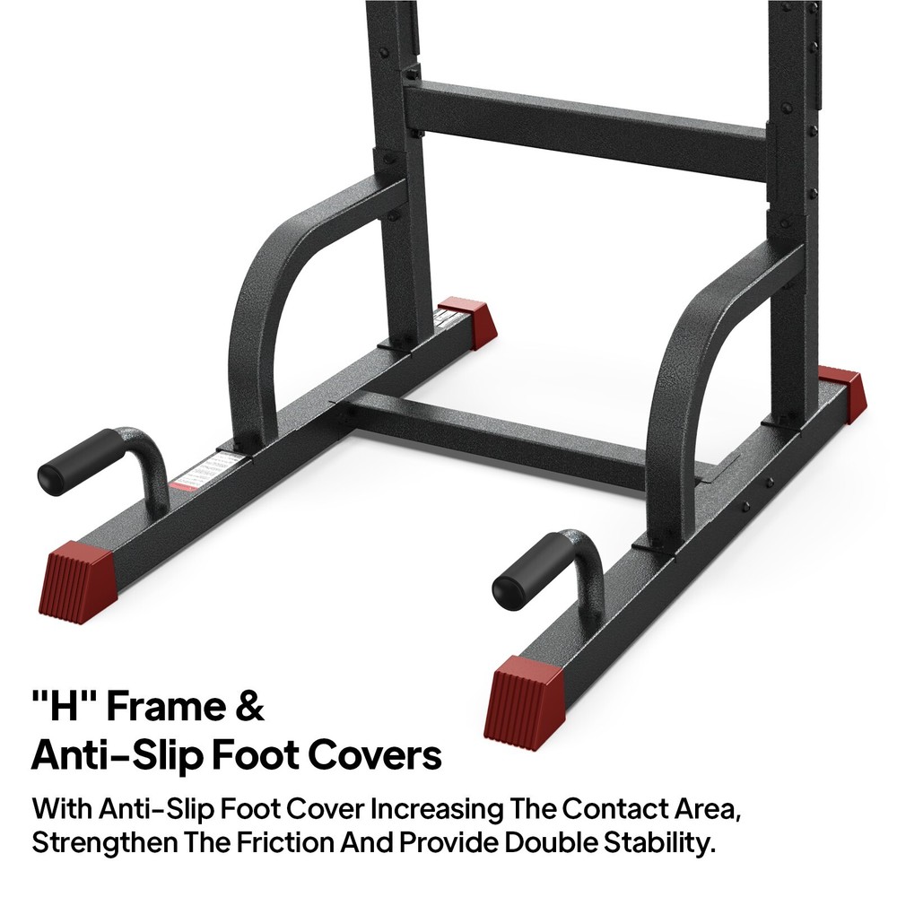 Pooboo Power Tower Strength Training Dip Station Pull Up Dip Exercise Equipment