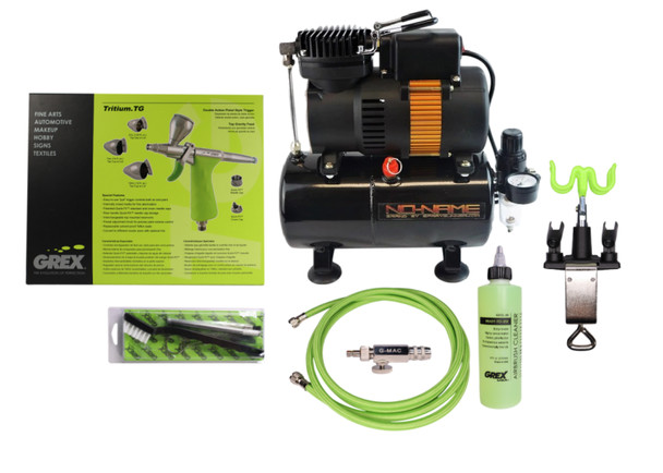 Grex Gravity Feed Tritium Airbrush + Tooty Compressor Combo