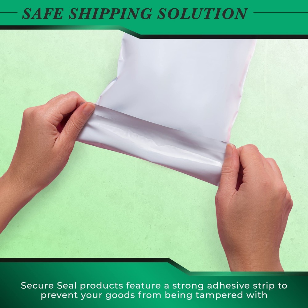 100 Pack Secure Seal White Poly Mailers - Safe 4” x 6” (100 Pack),