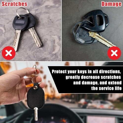 Leather Car Key Sleeves, Car Key Loop Replacement Leather Protector Auto 2