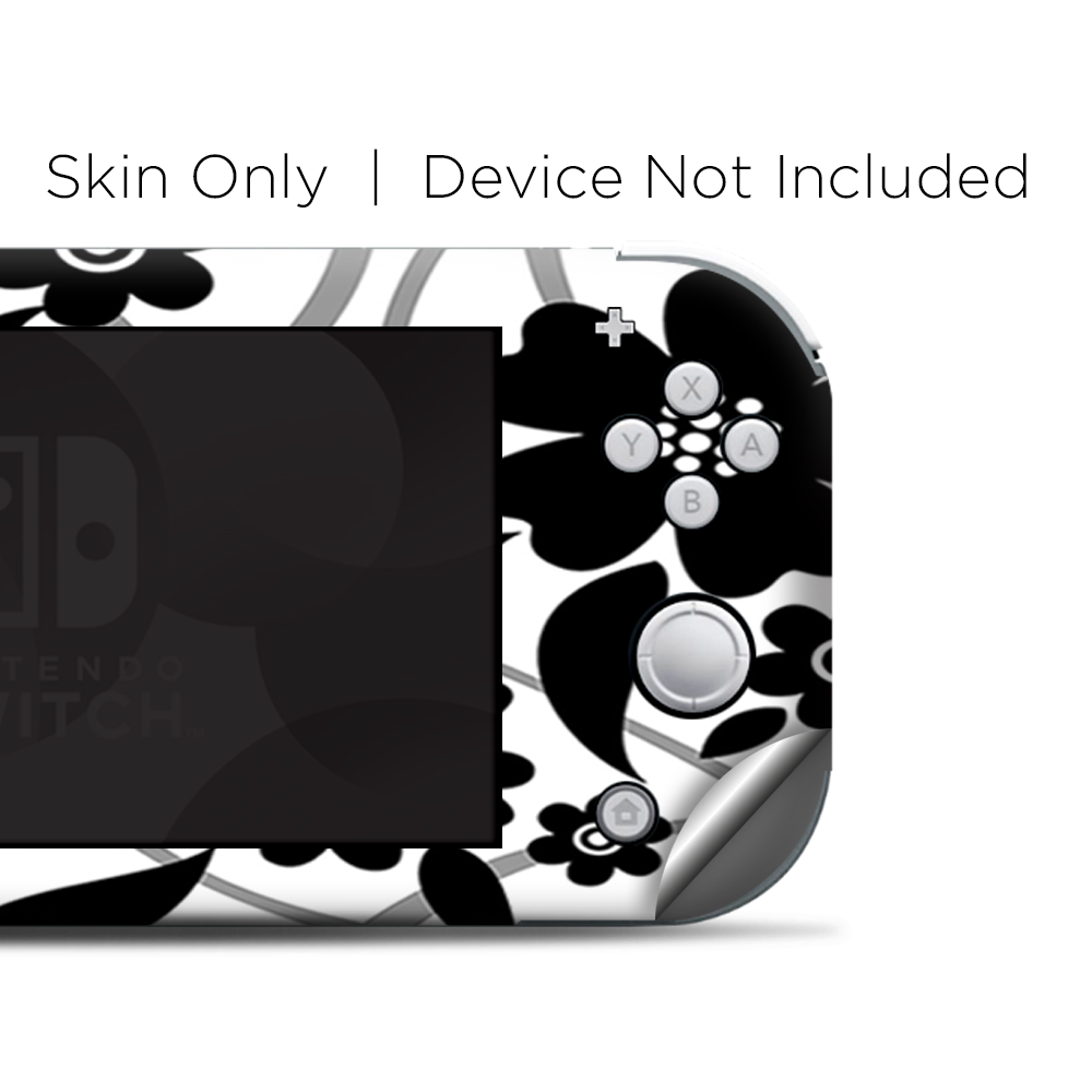 Skins Decals wrap for Nintendo Switch Lite - Black white Flower Print