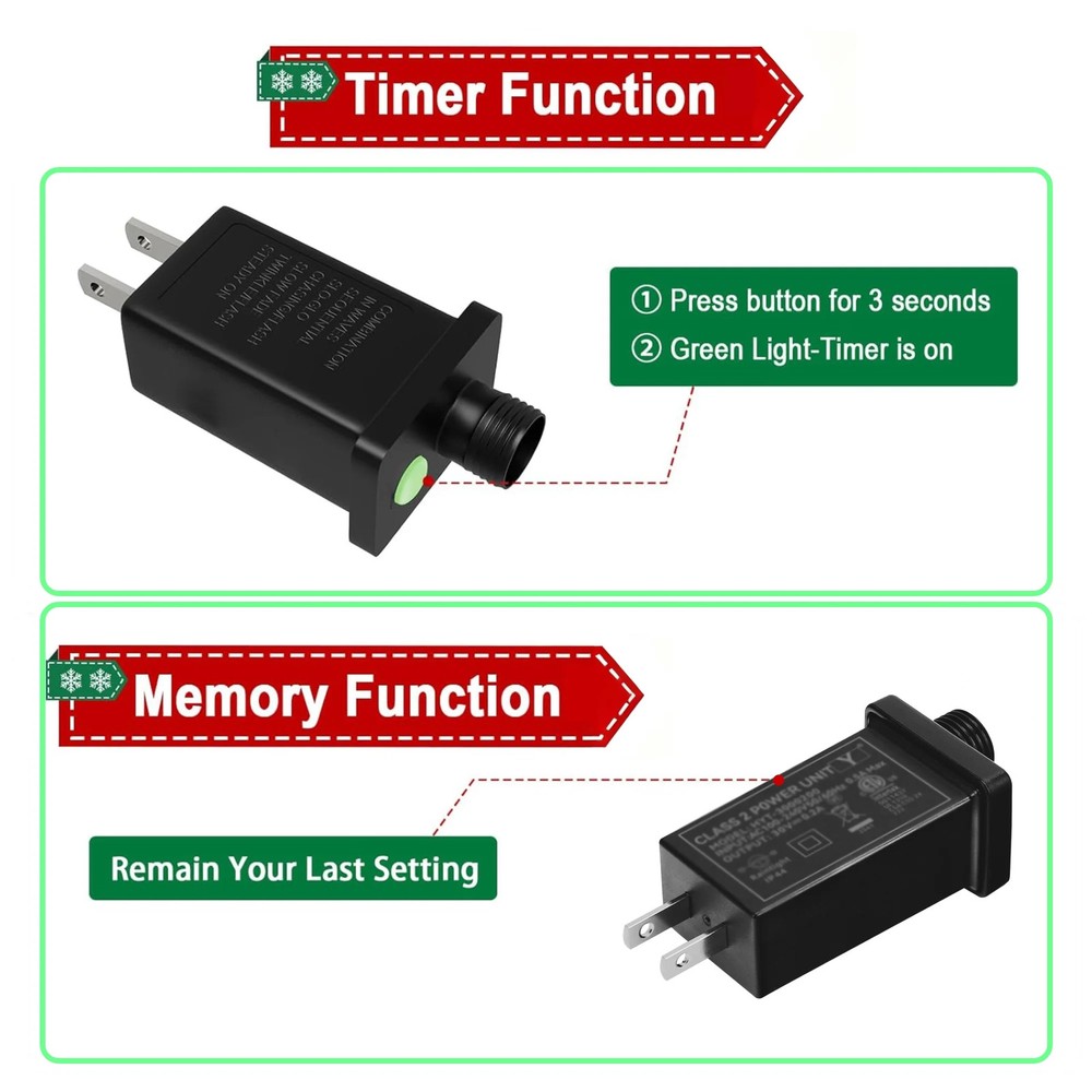 30V 0.2A LED Controller for Halloween String Light Decorations IP44 Waterproof