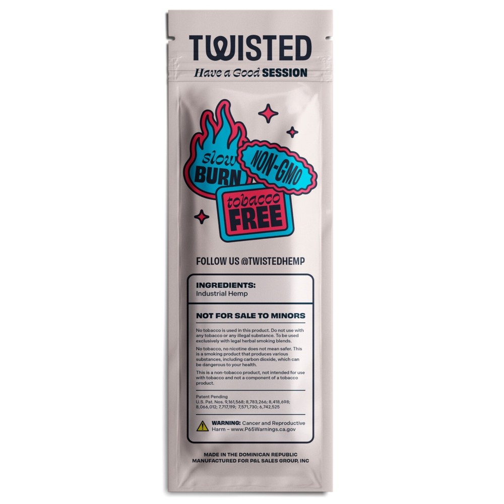 Twisted Hemp 4 Leaf Pack 15 Count Box 60 Rolling Papers (Blue Raspberry Cherry)