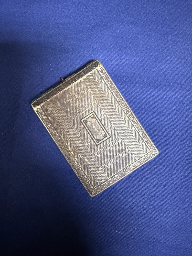 Art Deco Solid Silver Cigarette / Calling Card Case – Engine Turned Floral