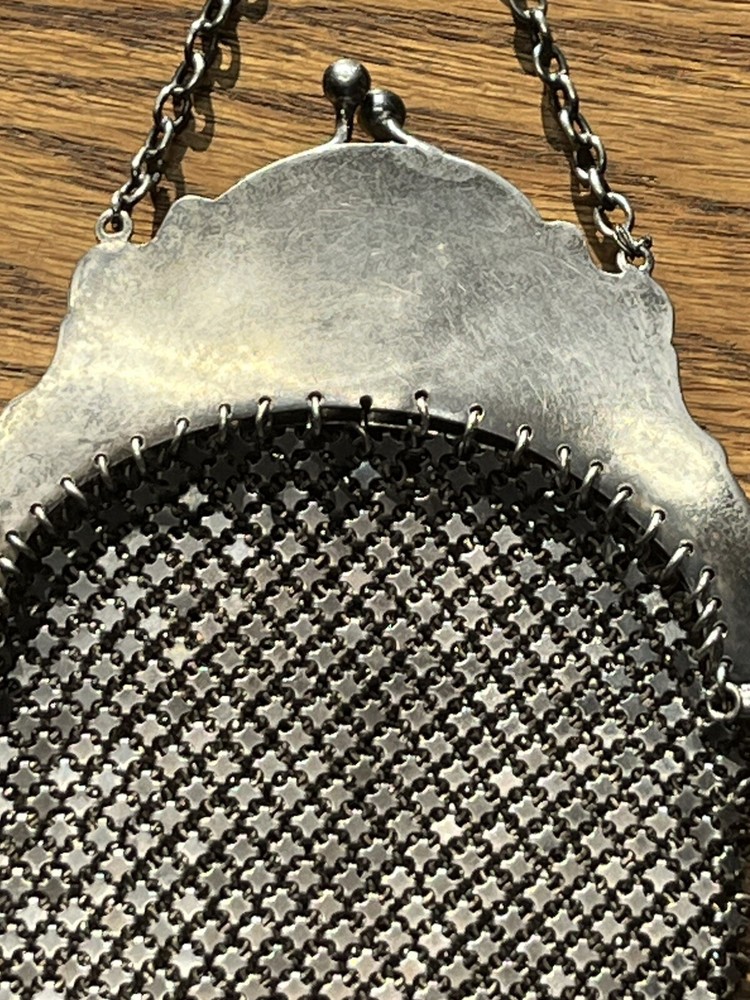 Ornate Victorian Sterling Belt Hook Chatelaine Purse Monogram