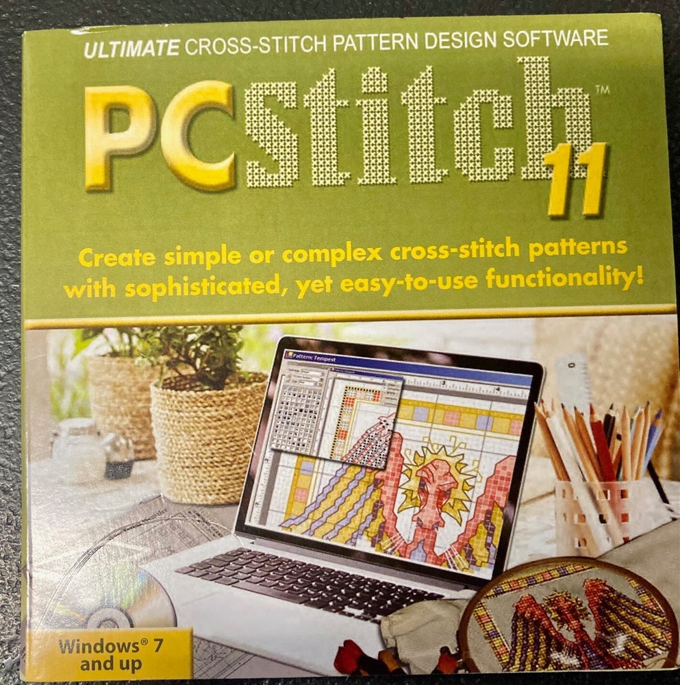 PC Stitch 11 Cross Stitch Software for Windows 7+ - Used CDRom Kit