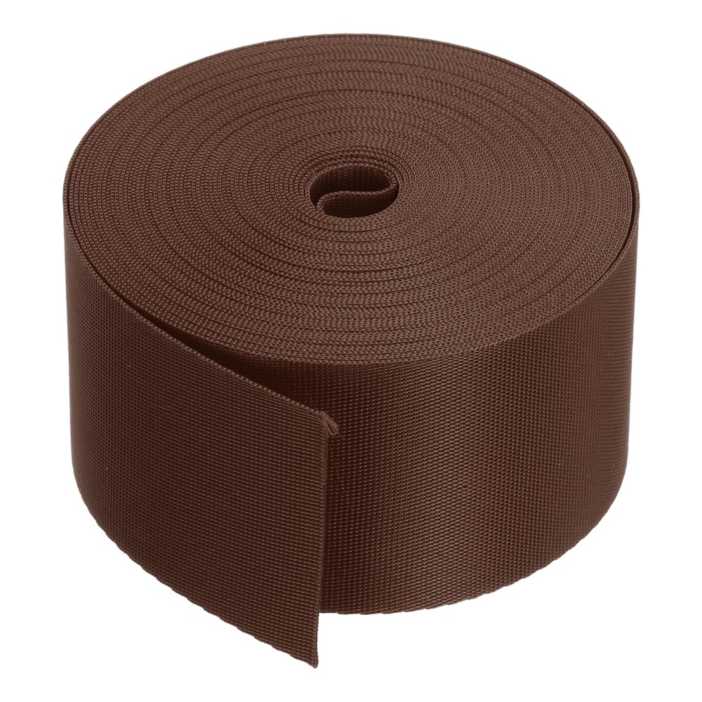 Flat Nylon Webbing Strap 2 Inch 10 Yards Brown for Backpack
