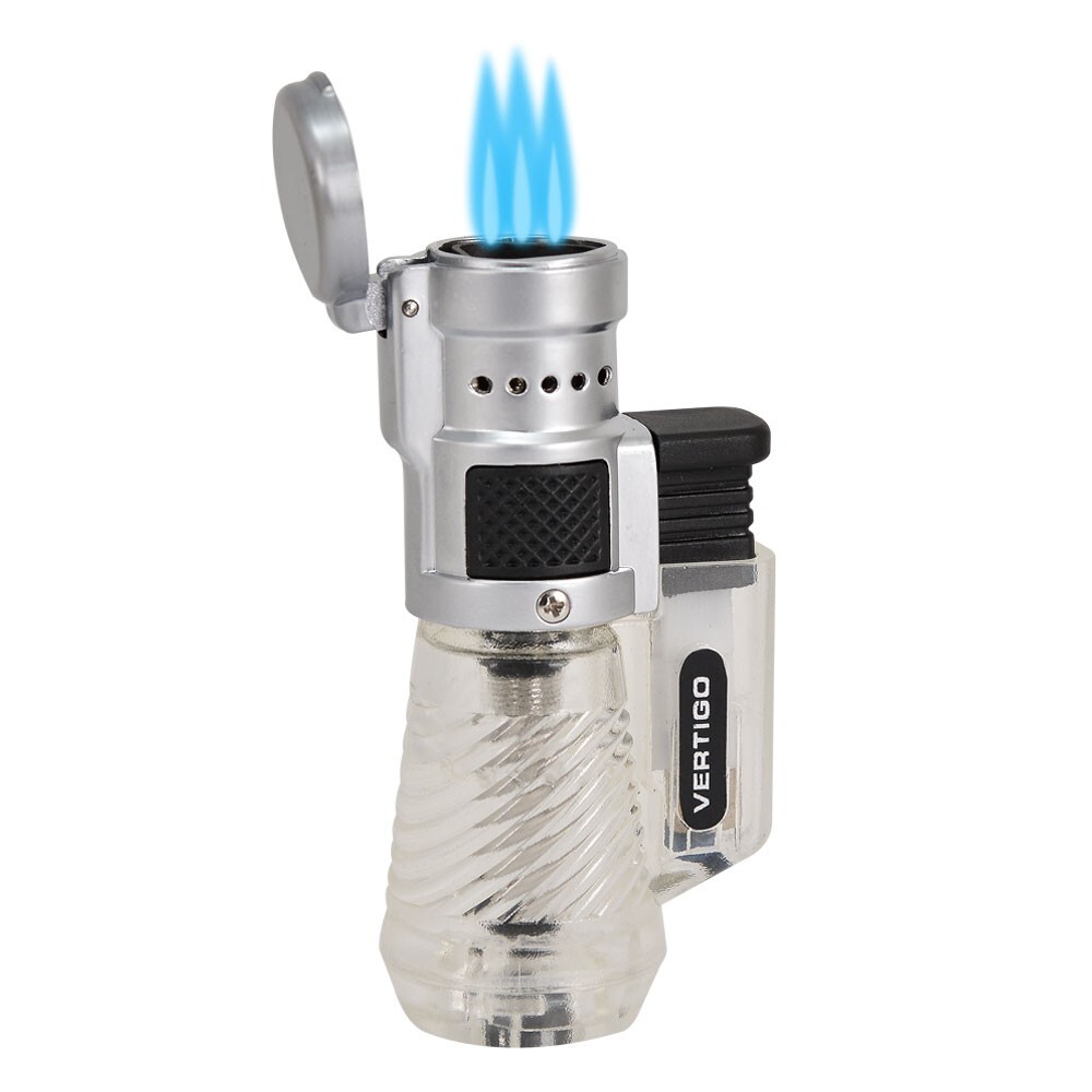 Vertigo Cyclone Triple Torch Lighter - Clear- 3 Pack