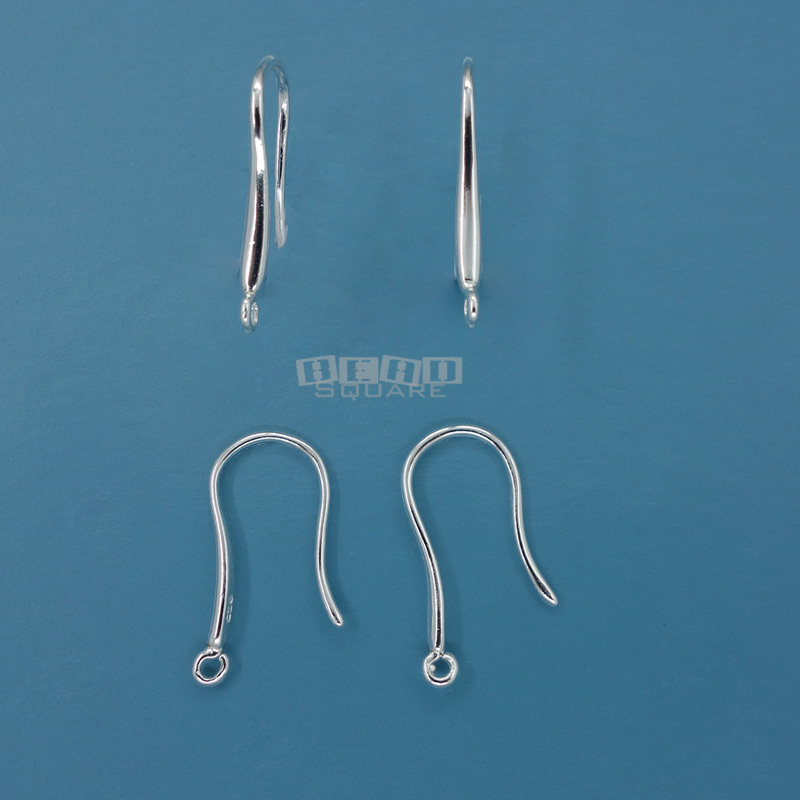 4 Solid Sterling Silver Smooth Simplicity French Hook Earrings, Open Loop #33547