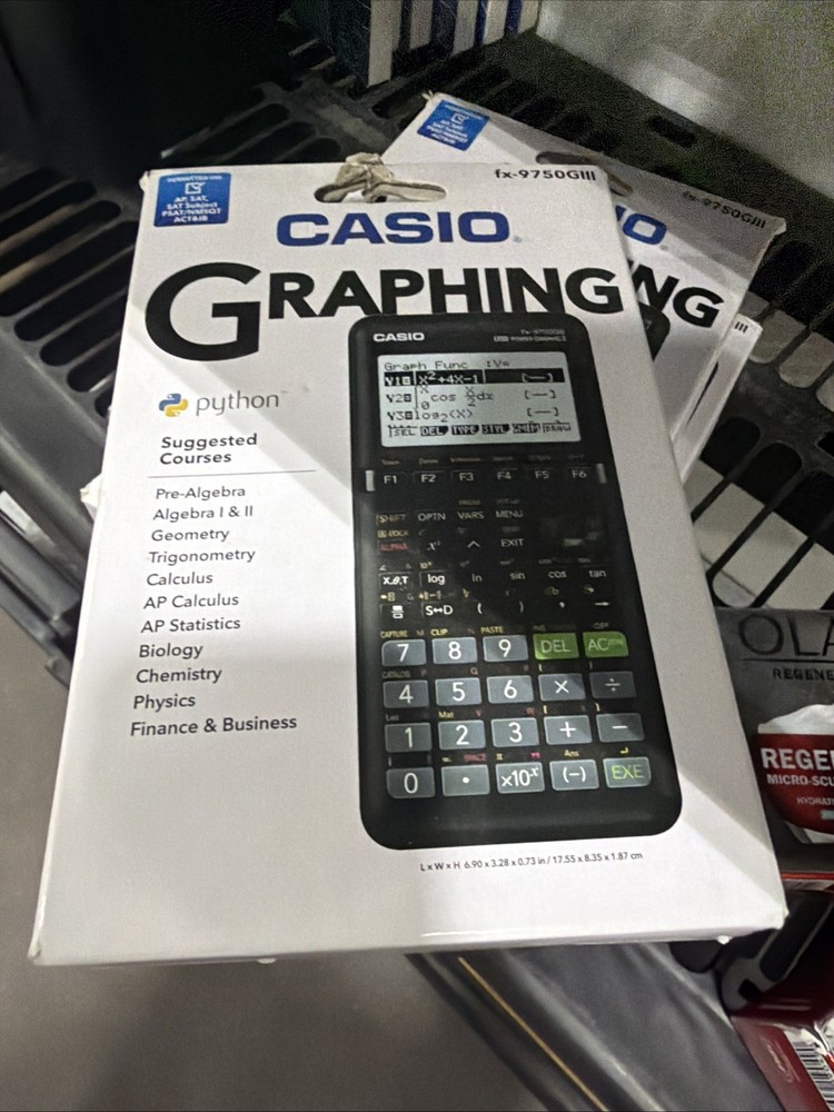 Casio FX-9750GIII Black Graphing Calculator Python Graphics Calculator Open Box