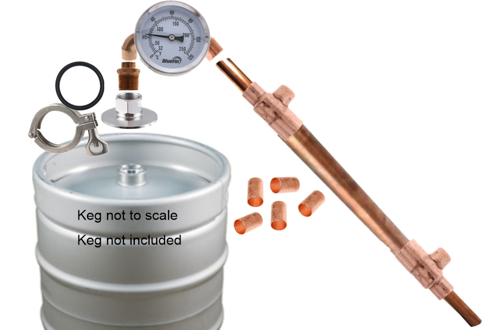 2" Tri Clamp Beer Keg Copper Pot Still - DIY Kit - Vodka Rum Gin Spirit Maker