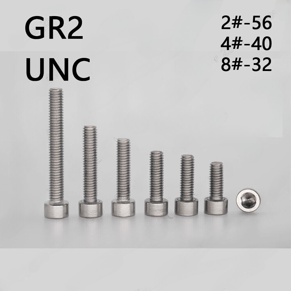 Titanium GR2 DIN912 Hex Socket Bolts Cap Head Screws 2# 4# 8#