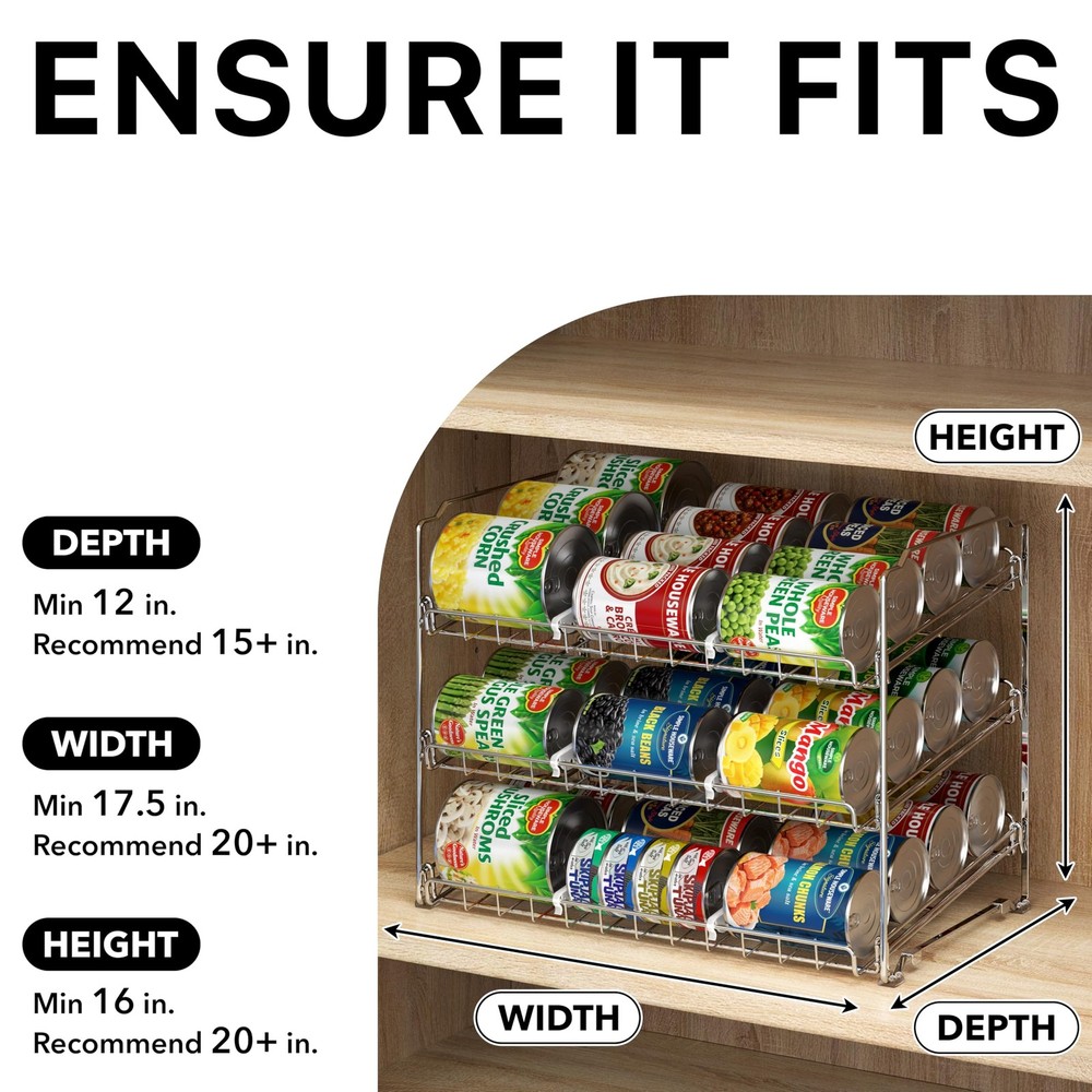 Simple Houseware Stackable Can Organizer Rack for Pantry/Cabinet – 11.5" D x ...