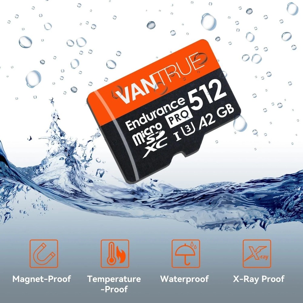 Vantrue microSD 512GB, Memory Card 4K, Nintendo Switch, Action camera, Drone