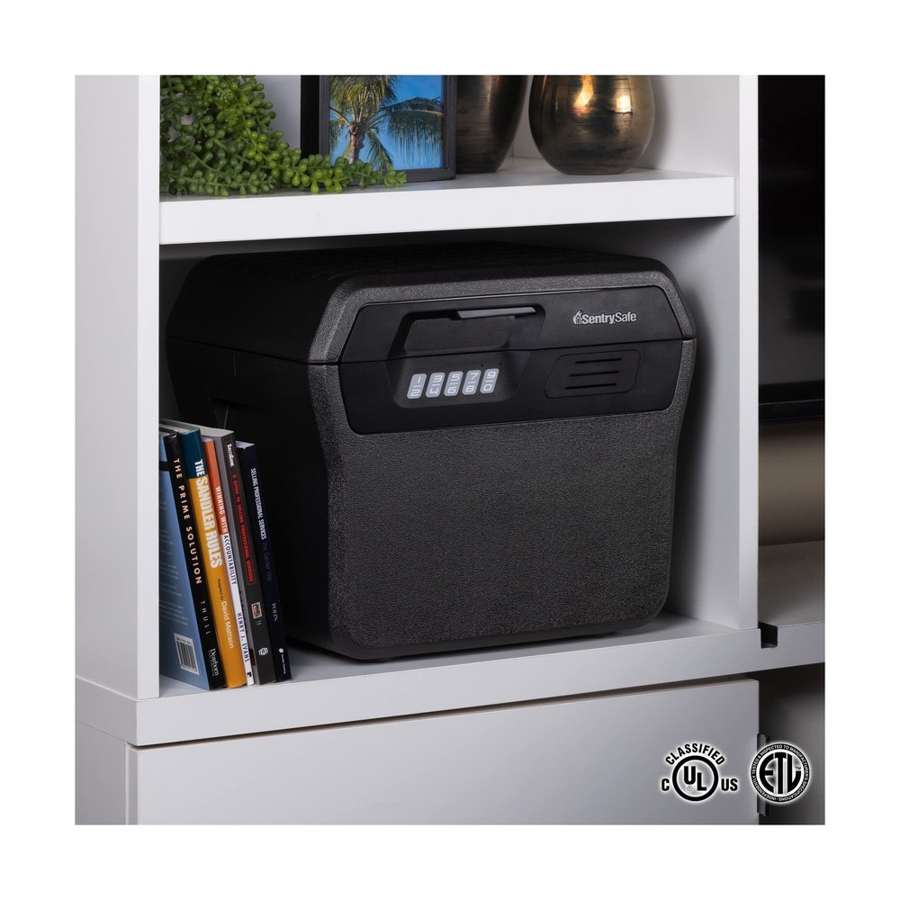 SentrySafe Charcoal Gray Waterproof and Fireproof Safe, Lock Box with Keypad ...