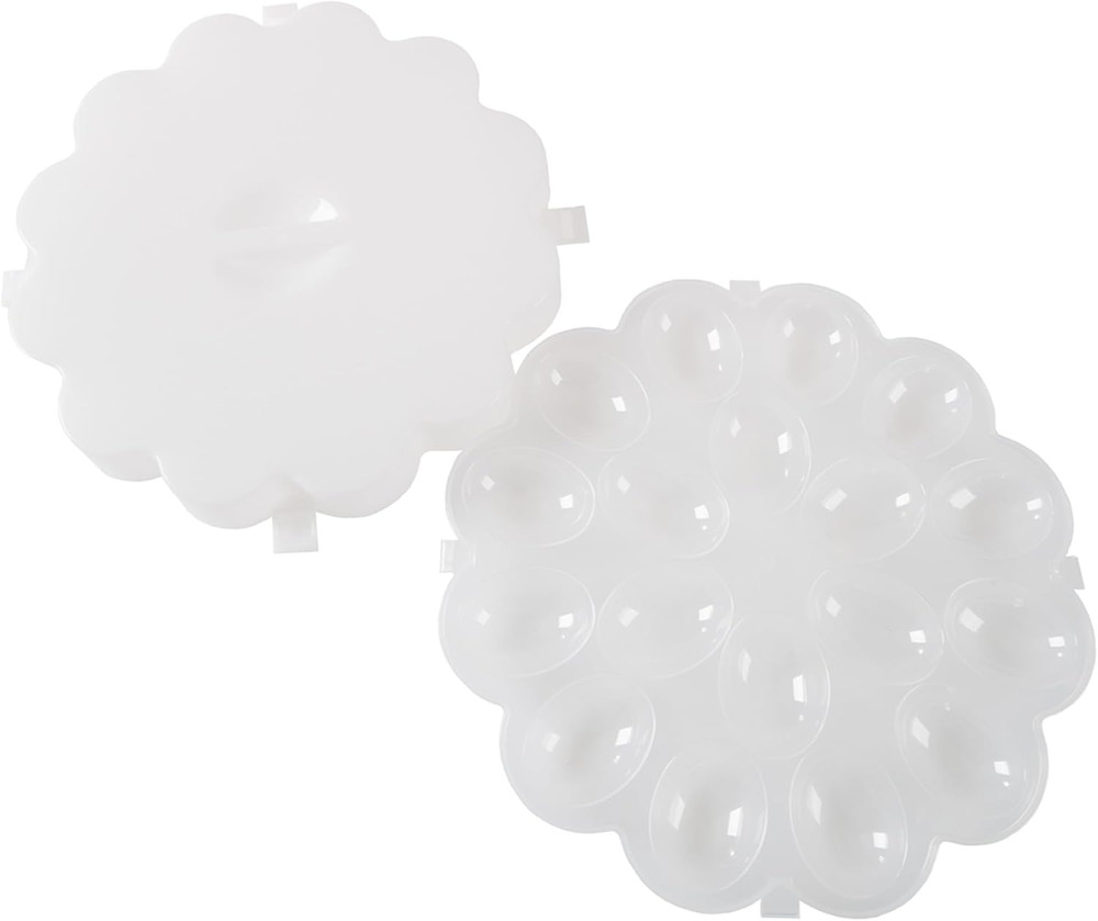 Deviled Egg Containers with Lid – Set of 2 Platters Hold 18 Eggs Each – Egg Cont