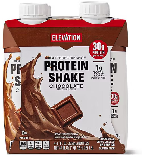 Elevation Chocolate Ready to Drink Protein Shake, 4 count - Pack of 3