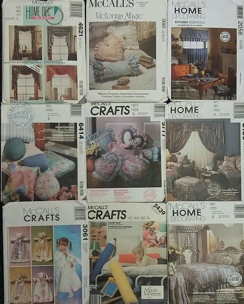 Sewing Patterns Decor/Headwrap/Easter/Crafts/Christmas/Pillows/Drapes Lot #11