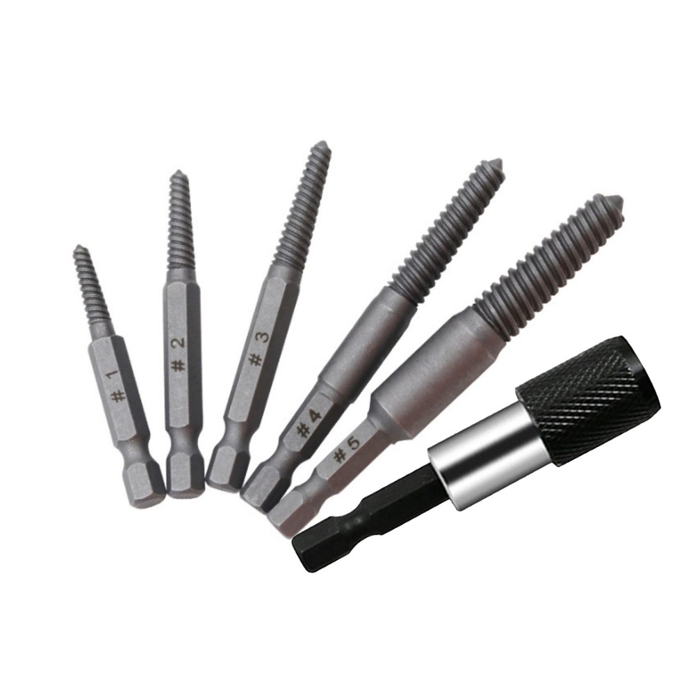 6* Stud Screw Extractor Remover Kit includes 5 different-sized headless screws