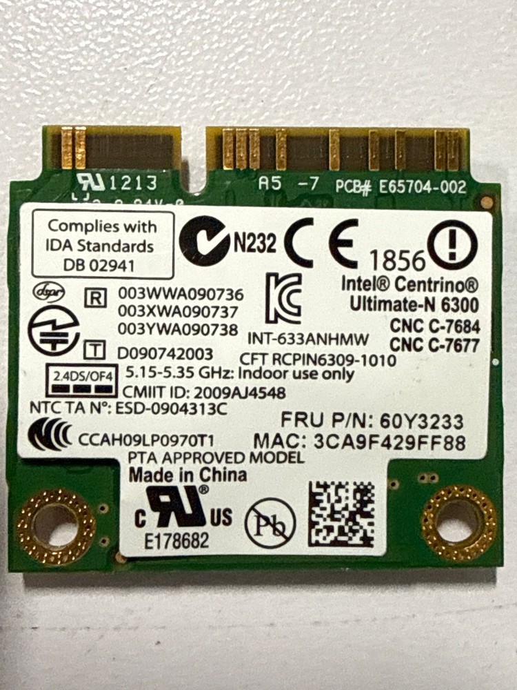 Intel Centrino Ultimate-N 6300