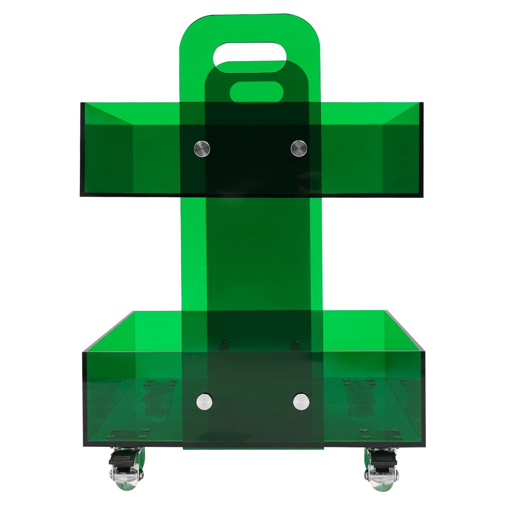 Modern Bedside Table Acrylic Side Table Free Standing Storage Rack with Wheels