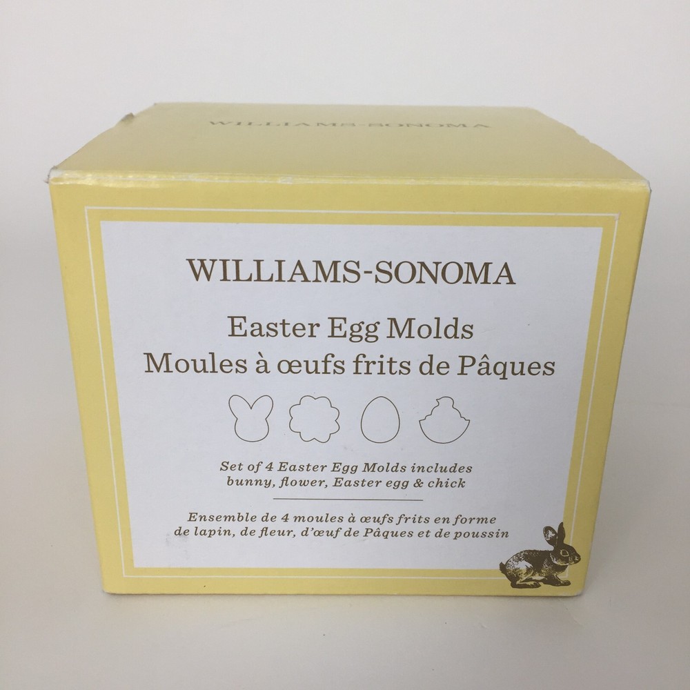 WILLIAMS SONOMA 4 Easter Egg Molds For Eggs Or Cookie Cutters 2015 Retired NEW