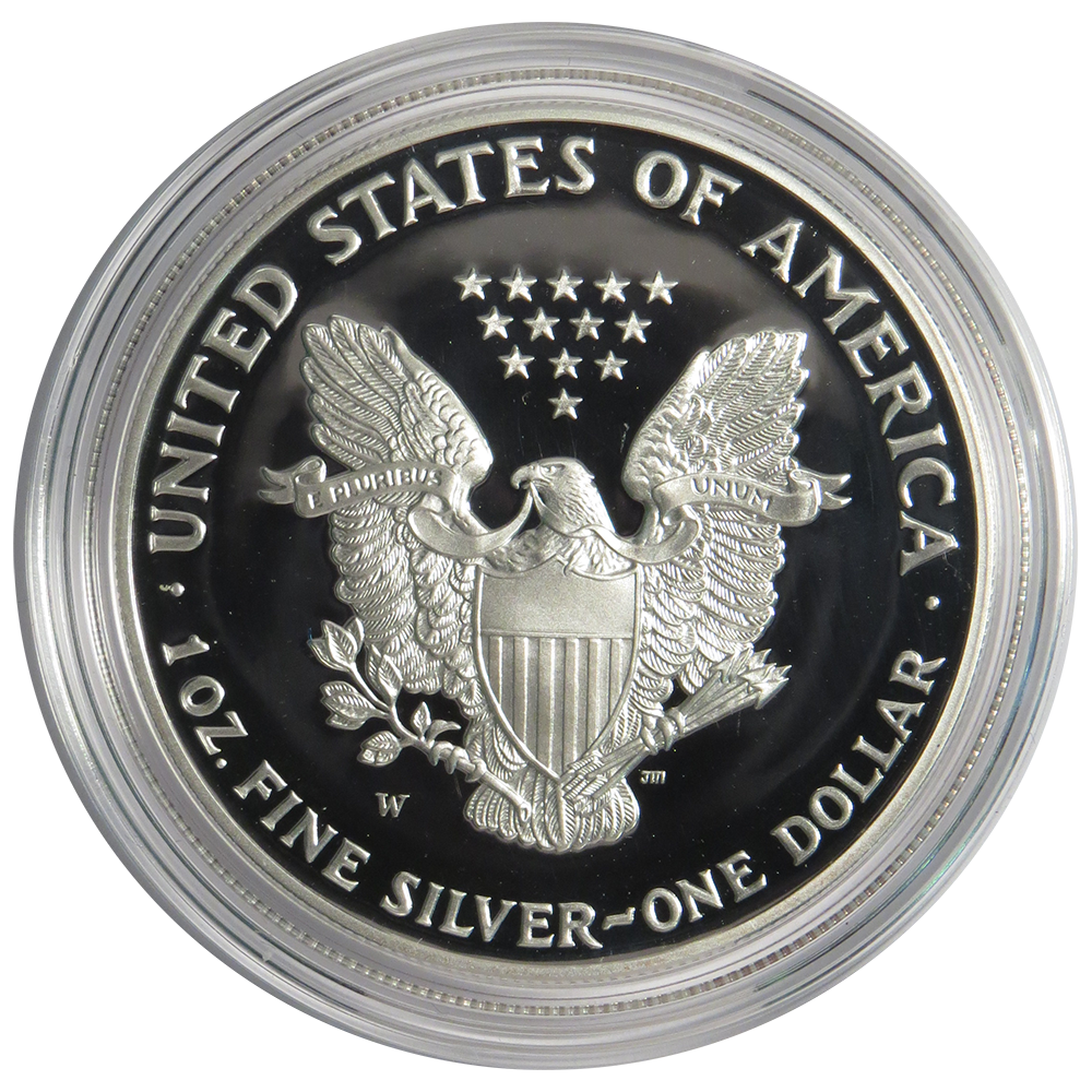 2001-W Proof $1 American Silver Eagle Box, OGP & COA