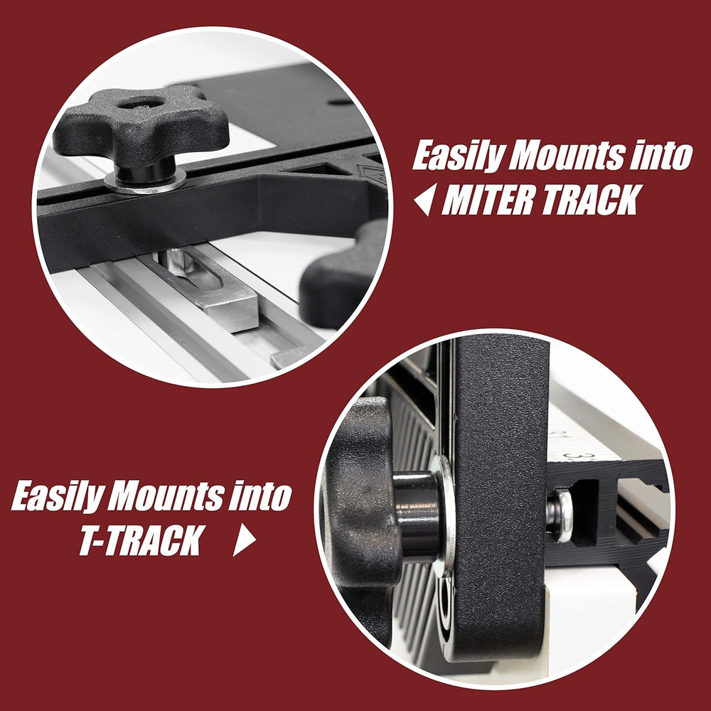 Dual Deluxe Stackable Featherboards for Table Saw Kit with Riser Blocks, Aluminu