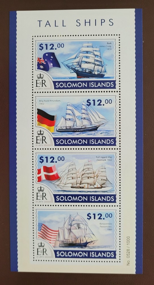 Solomon Island 2015 /  Transportation - Tall Ships / 4v ms