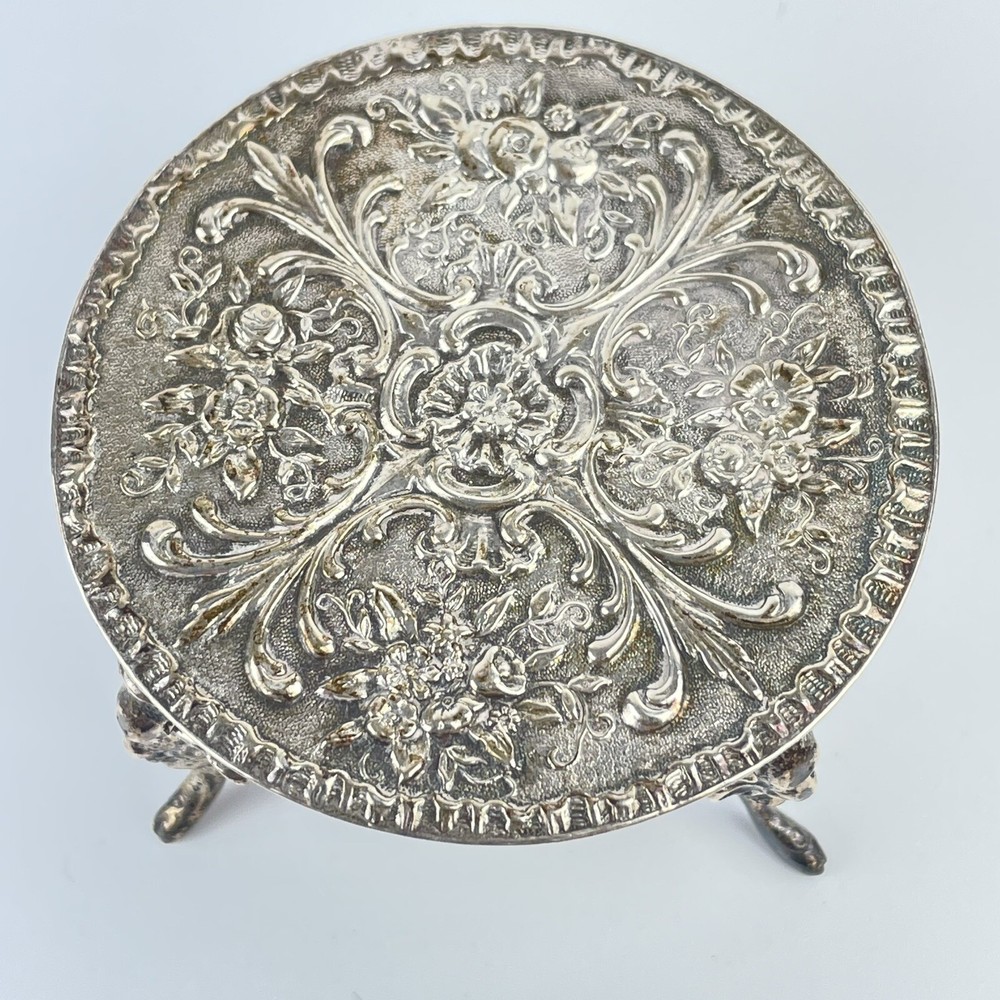 Antique Solid Silver Miniature Rococo Style Round Table Isaac Manheim 1902